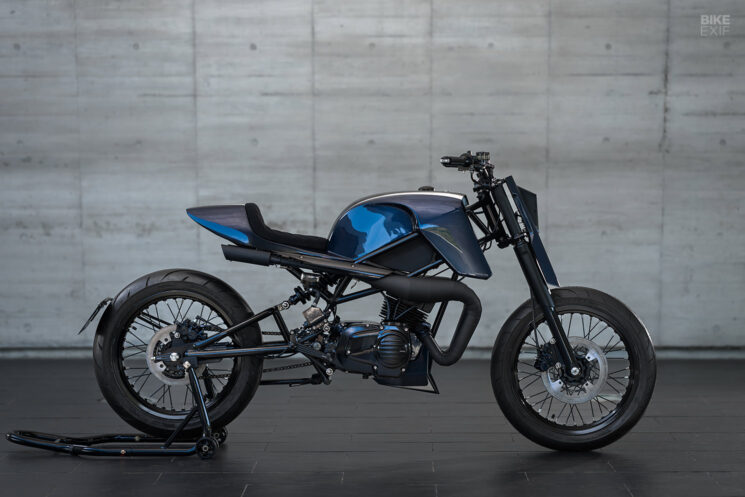 Custom Suzuki 125 two-stroke street tracker