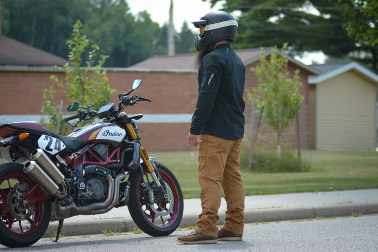 The Klim Outrider motorcycle pant is a CE-rated armored riding pant for cruisers, dual-sports and more.