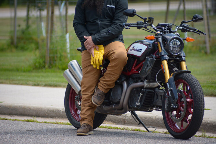 The Klim Outrider motorcycle pant is a CE-rated armored riding pant for cruisers, dual-sports and more.