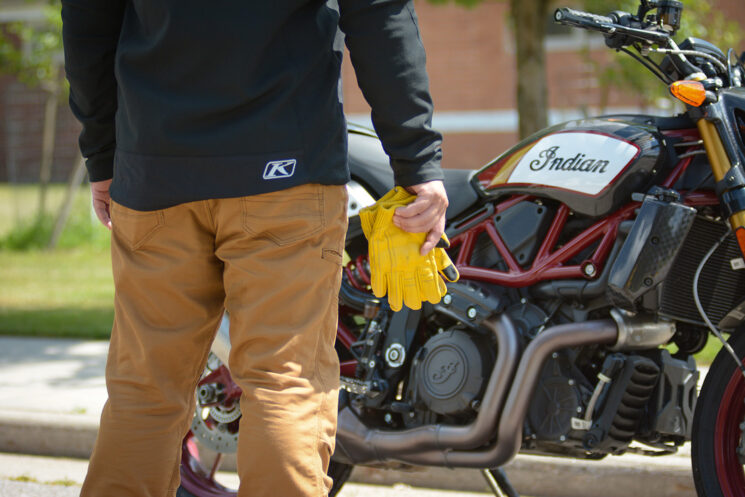 The Klim Outrider motorcycle pant is a CE-rated armored riding pant for cruisers, dual-sports and more.