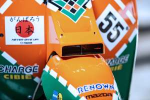 A custom Vespa PX 80 Mazda 787B tribute