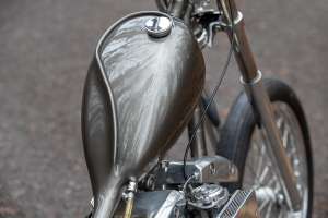 1967 Harley Shovelhead hardtail chopper by Chris Hatton at Left Hand Choppers